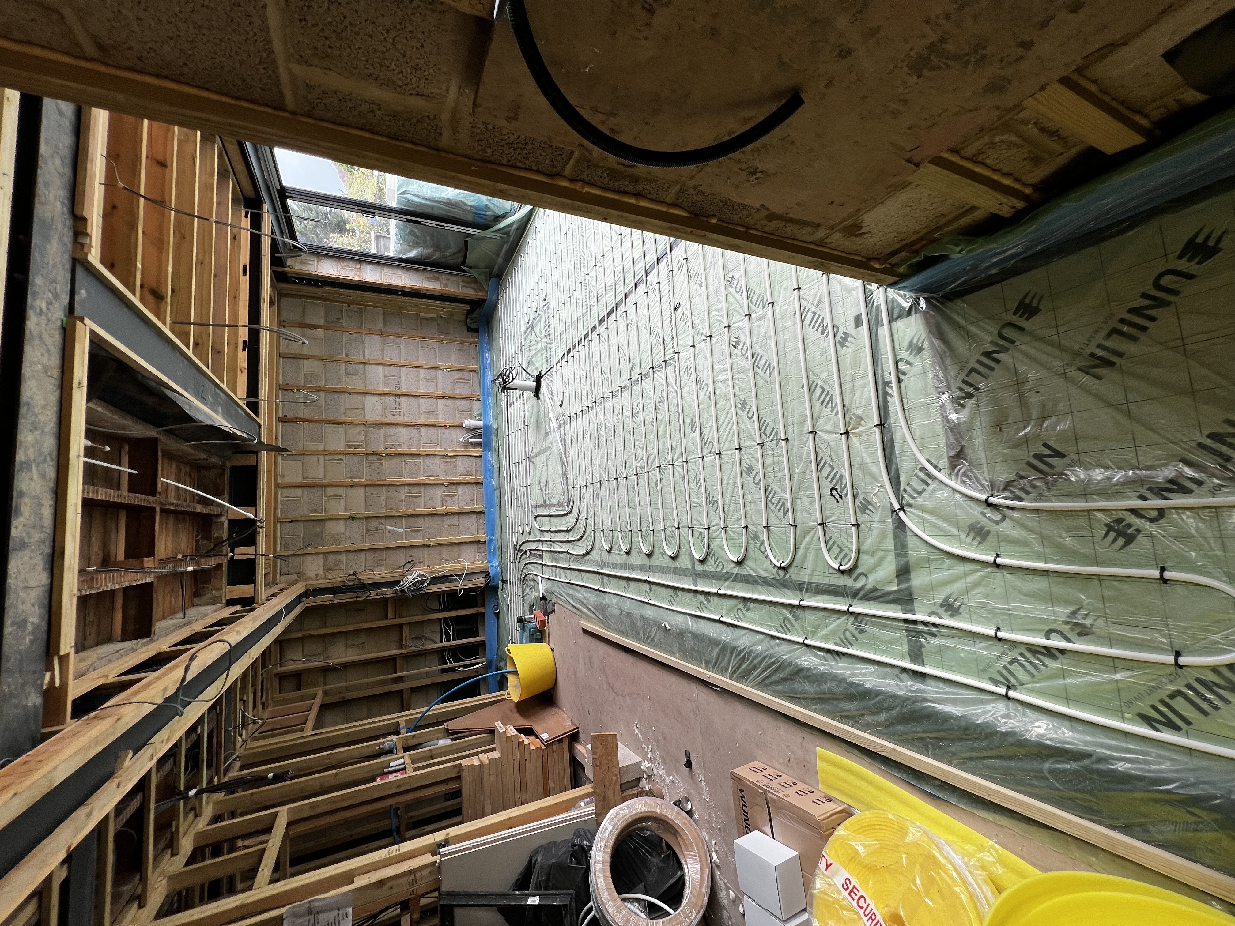 Finished underfloor heating area